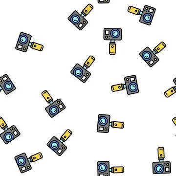 Underwater video camera vector seamless pattern Illustrazione stock