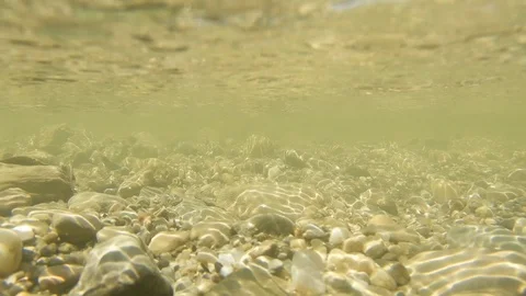 Underwater video of a fast river stream Stock Footage 95550090