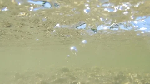 Underwater video of a fast river stream Stock Footage 95550151