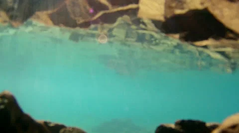 Underwater View and Looking up to the Mountains Stock Footage 22479081