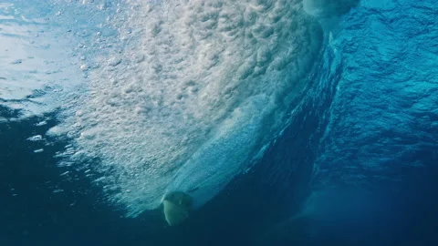 Underwater view of the breaking ocean wa... | Stock Video | Pond5