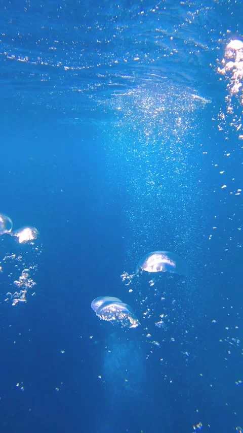 Underwater view of bubbles rising throug... | Stock Video | Pond5