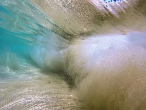 Underwater View Of A Clear Ocean Wave Breaking  스톡 동영상 83963556