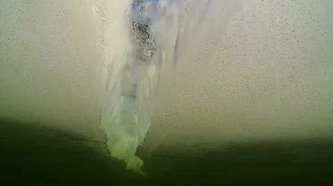 Underwater view of cracked ice Stock Footage 37148629