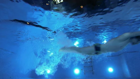 Underwater view to dive the swimmer Stock Footage 126238592
