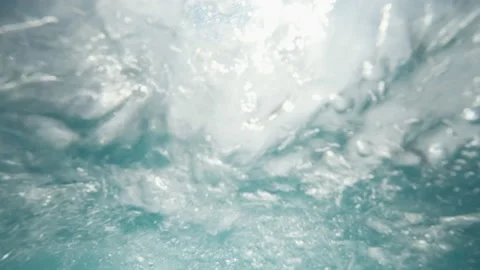 Underwater View: Happy Fun Group of Friends Jumping, Splashing and Playing in Stock Footage 223833156