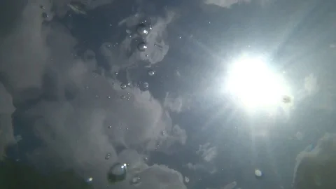 Underwater View Looking Up to Sky Stock Footage 85137330