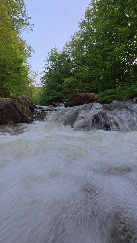 Underwater View of Mountain River Stock Footage 331564879