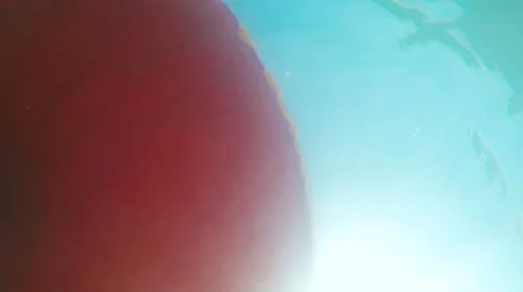 Underwater view of a moving inflatable ring that floating in the water Stock Footage 68564428