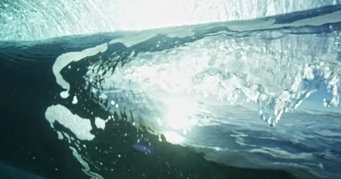 Underwater View of Ocean Wave Stock Footage
