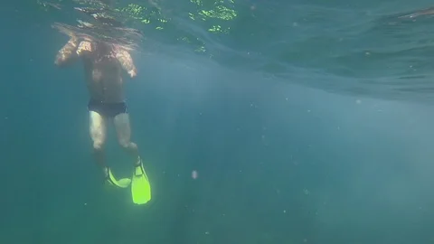 Underwater View Of People Snorkeling In  