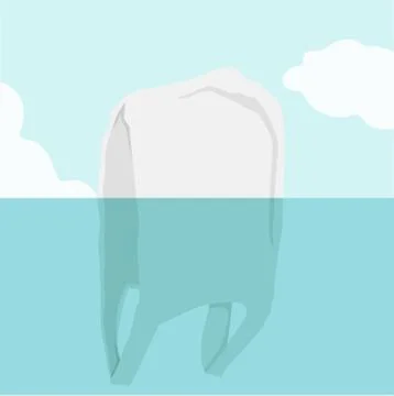 Underwater view of plastic bag Stock Illustration