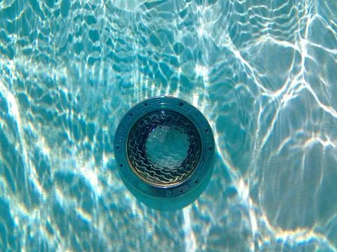 Underwater view of a pool light Stock Photos