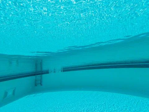 Underwater view from the pool Stock Photos