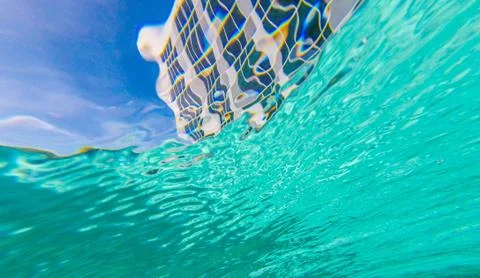 Underwater view from the pool Stock Photos