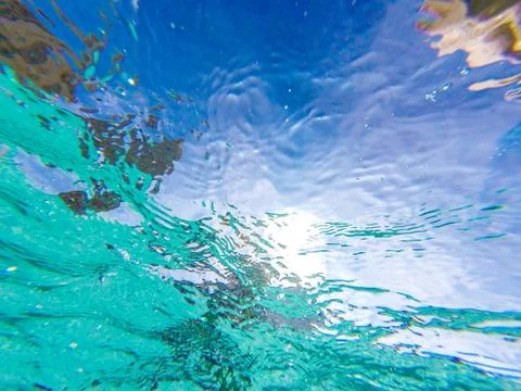Underwater view from the pool Stock Photos