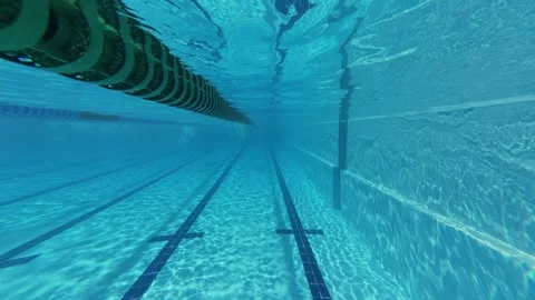 Underwater View of Swimming Pool Lanes and Dividers 库存影片 342015105