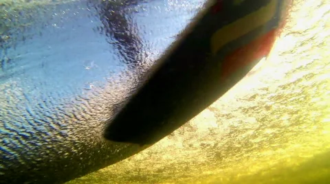 Underwater view of wakeskating Stock Footage 43373412
