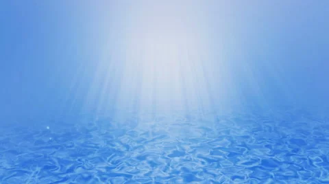 Underwater wave background with water bubbles and sun rays beam. Stock Footage 64775236