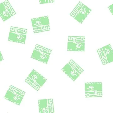 Underwater welding glyph vector seamless pattern Stock Illustration