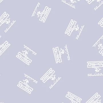 Underwater welding line vector seamless pattern Stock Illustration