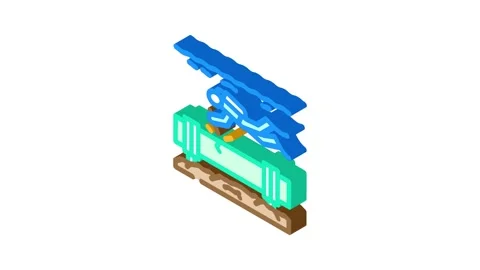 Underwater welding ship isometric icon animation Stock Footage 327290484