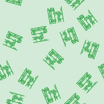 Underwater welding ship line vector seamless pattern Stock Illustration