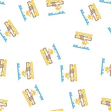 Underwater welding vector seamless pattern Stock Illustration