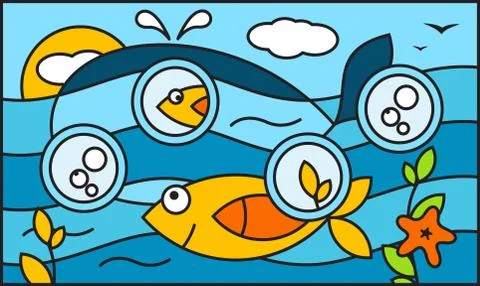 Underwater world background Stock Illustration