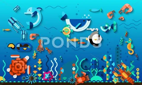 Underwater World Concept Stock Illustration
