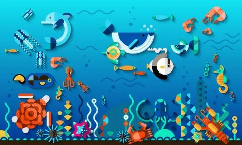 Underwater World Concept イラスト素材