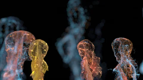 Underwater world, glowing bubbles, 3D-particles Stock-Footage 135392608