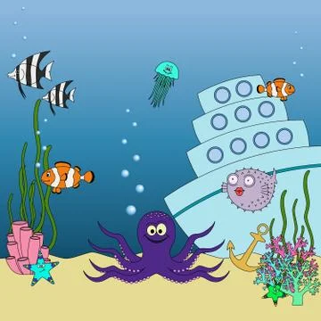 The underwater world Stock Illustration