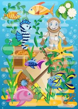 Underwater world. Stock Illustration