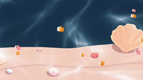 Underwater World withshells against Blue Background Stock Footage 303951785
