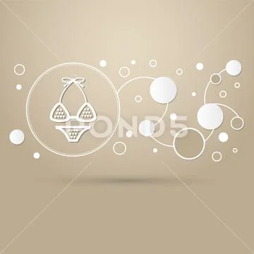 Underwear, bikini icon on a brown background with elegant style and modern de Stock Illustration