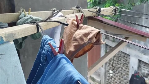 Underwear clothesline Stock Footage 260408887