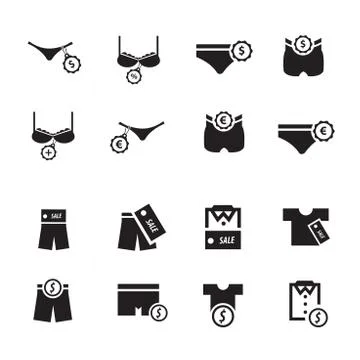 Underwear icon design set Stock Illustration