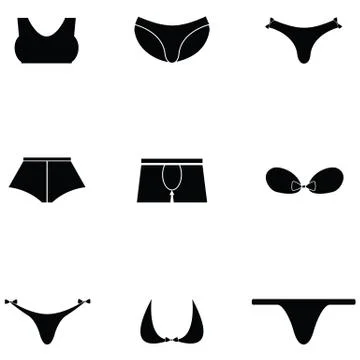 Underwear icon set Illustrazione stock