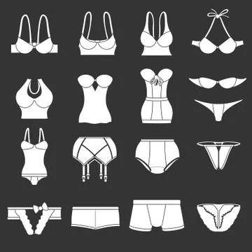 Underwear icons set grey vector Stock Illustration