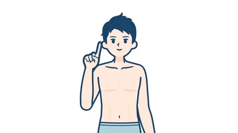 Underwear man hand sign countdown with alpha channel Stock Footage 301724479