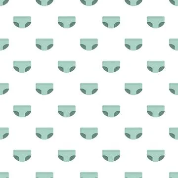 Underwear pattern repeating green briefs on white background Illustrazione stock