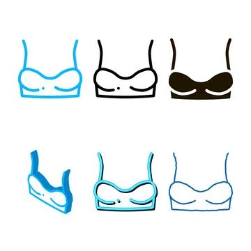 Underwire bra icon vector outline edition Stock Illustration