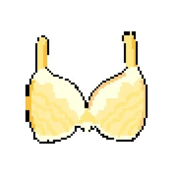 Underwire bra lace pixel art vector illustration Stock Illustration
