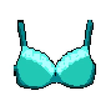 Underwire bra modern pixel art vector illustration Stock Illustration