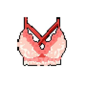 Underwire bra sexy pixel art vector illustration Stock Illustration