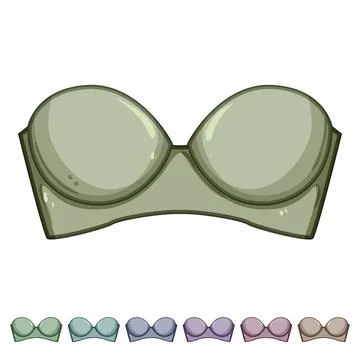 Underwire strapless bra cartoon vector graphic Stock Illustration