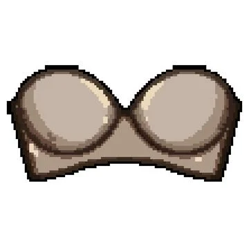 Underwire strapless bra pixel art vector illustration Stock Illustration