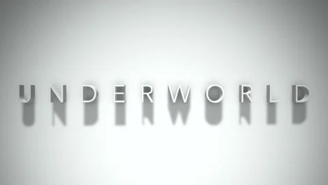Underworld 3D title animation with shadows on a white background Stock Footage 297799299