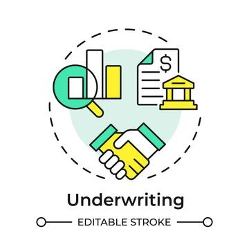 Underwriting multi color concept icon Stock Illustration